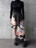 画像7: 【雲取り×刺繍華花】黒留袖スカート＆オーバースカート (7)