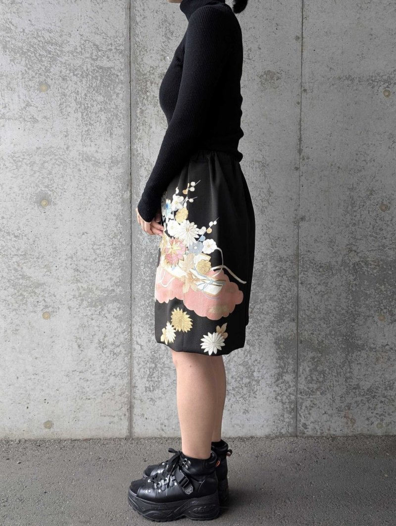 画像19: 【雲取り×刺繍華花】黒留袖スカート＆オーバースカート (19)