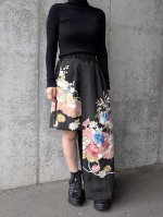 画像2: 【雲取り×刺繍華花】黒留袖スカート＆オーバースカート (2)