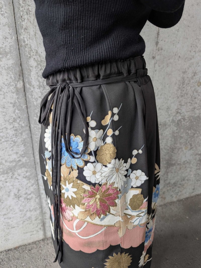 画像15: 【雲取り×刺繍華花】黒留袖スカート＆オーバースカート (15)