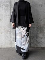 画像3: 【飛鶴×荒波文】黒留袖ワイドラップパンツセットアップ (3)