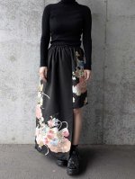 画像10: 【雲取り×刺繍華花】黒留袖スカート＆オーバースカート (10)