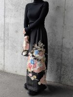 画像3: 【雲取り×刺繍華花】黒留袖スカート＆オーバースカート (3)
