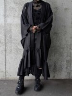 画像3: 【丸に立ち沢瀉紋】黒紋付シースルーフリルガウン (3)