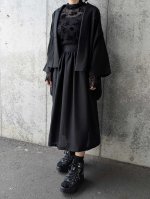 画像7: 【三つ盛り桔梗紋】黒紋付フレアスカートセットアップ (7)