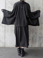 画像12: 【三つ盛り桔梗紋】黒紋付フレアスカートセットアップ (12)