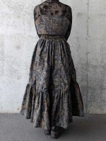 画像19: 【紅葉×蔦柄】紬シャンデリアスカート＆ビスチェ (19)