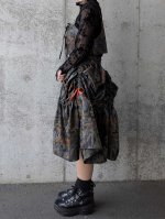 画像5: 【紅葉×蔦柄】紬シャンデリアスカート＆ビスチェ (5)