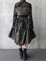 画像6: 【紅葉×蔦柄】紬シャンデリアスカート＆ビスチェ (6)