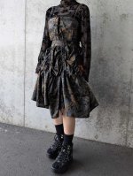 画像2: 【紅葉×蔦柄】紬シャンデリアスカート＆ビスチェ (2)