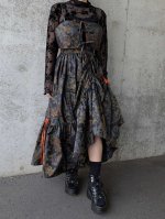 画像15: 【紅葉×蔦柄】紬シャンデリアスカート＆ビスチェ (15)