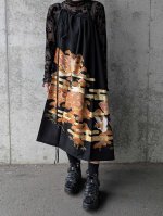 画像3: 【飛鶴×扇面文】黒留袖2wayラップスカートセットアップ (3)