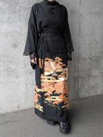 画像4: 【飛鶴×扇面文】黒留袖2wayラップスカートセットアップ (4)