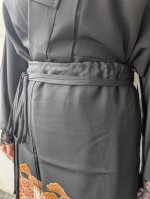 画像10: 【飛鶴×扇面文】黒留袖2wayラップスカートセットアップ (10)