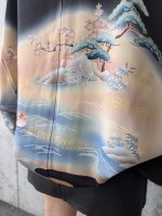 画像12: 【鴛鴦×松竹梅】落款付き黒留袖マーガレット (12)