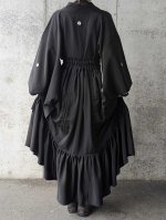画像11: 【丸に三つ銀杏紋】黒紋付シャンデリアスカートセットアップ (11)