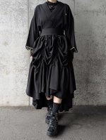 画像8: 【丸に三つ銀杏紋】黒紋付シャンデリアスカートセットアップ (8)