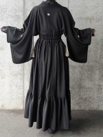 画像20: 【丸に三つ銀杏紋】黒紋付シャンデリアスカートセットアップ (20)