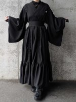 画像18: 【丸に三つ銀杏紋】黒紋付シャンデリアスカートセットアップ (18)