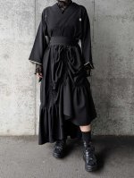 画像13: 【丸に三つ銀杏紋】黒紋付シャンデリアスカートセットアップ (13)