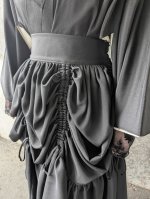 画像4: 【丸に三つ銀杏紋】黒紋付シャンデリアスカートセットアップ (4)