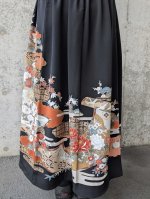 画像11: 【四季草花×吉祥文様】黒留袖オーバースカート (11)