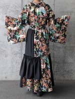 画像10: 【梅花文様】縮緬小紋フリルスカートセットアップ (10)