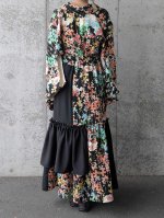 画像9: 【梅花文様】縮緬小紋フリルスカートセットアップ (9)