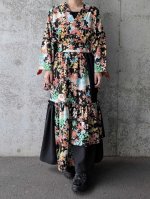 画像5: 【梅花文様】縮緬小紋フリルスカートセットアップ (5)