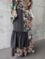 画像17: 【梅花文様】縮緬小紋フリルスカートセットアップ (17)