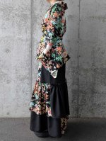 画像8: 【梅花文様】縮緬小紋フリルスカートセットアップ (8)