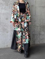 画像3: 【梅花文様】縮緬小紋フリルスカートセットアップ (3)