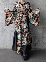画像7: 【梅花文様】縮緬小紋フリルスカートセットアップ (7)