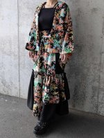 画像2: 【梅花文様】縮緬小紋フリルスカートセットアップ (2)
