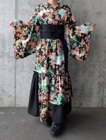 画像18: 【梅花文様】縮緬小紋フリルスカートセットアップ (18)