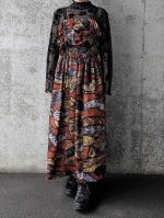 画像1: 【幾何学文様】シャーリングキャミソール＆フレアスカート (1)
