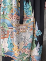 画像13: 【楼閣山水文様】黒留袖バックルベルトスカートセットアップ (13)