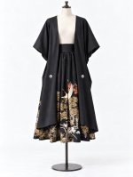 画像15: 【金駒飛鶴×庵木瓜紋】黒留袖無限wayワンピース (15)