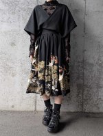 画像8: 【金駒飛鶴×庵木瓜紋】黒留袖無限wayワンピース (8)