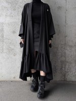 画像1: 【五三桐紋】黒紋付フリルガウン (1)