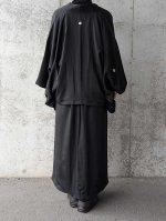 画像8: 【五三桐紋】黒紋付ラップスカートセットアップ (8)