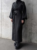 画像3: 【五三桐紋】黒紋付ラップスカートセットアップ (3)