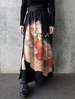 画像12: 【下がり藤紋】落款付き黒留袖オーバースカート＆リボンジャケットセットアップ (12)