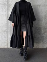 画像2: 【梅鉢紋】黒紋付ティアードコート (2)