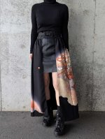 画像13: 【下がり藤紋】落款付き黒留袖オーバースカート＆リボンジャケットセットアップ (13)
