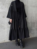 画像1: 【梅鉢紋】黒紋付ティアードコート (1)