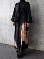 画像3: 【下がり藤紋】落款付き黒留袖オーバースカート＆リボンジャケットセットアップ (3)