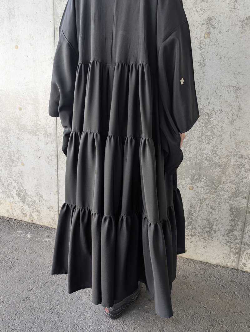 画像10: 【梅鉢紋】黒紋付ティアードコート (10)