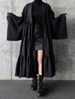画像3: 【梅鉢紋】黒紋付ティアードコート (3)