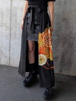 画像1: 【金彩牡丹】黒留袖オーバースカート - Directed Waist - (1)